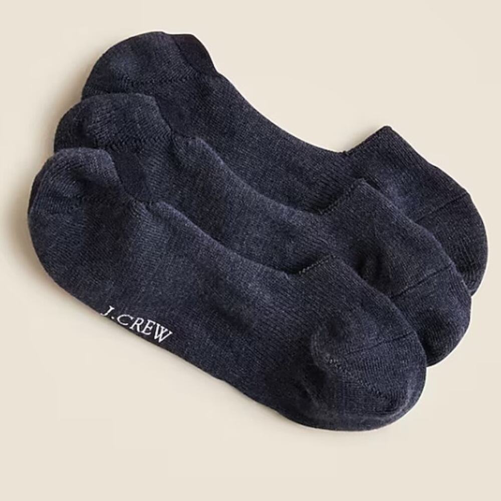 J.Crew No Show Loafer Foot Sock Mens L-XL Blue Stretchy Breathable Thin Grip Pad